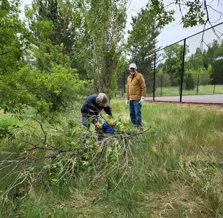 2022 Park Clean-up - 2 workers with chainsaw